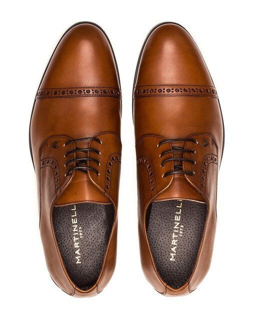 Bluchers de hombre Martinelli de piel vacuna color marrón