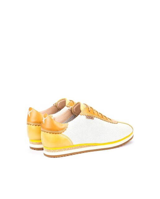 Zapatillas de piel de mujer Pikolinos estilo bowling en contraste de color