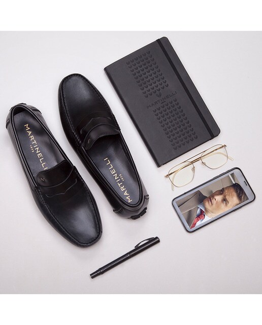 Mocasines de hombre Martinelli de piel en color negro