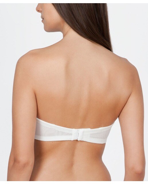 Sujetador sin tirantes con push up en plateado