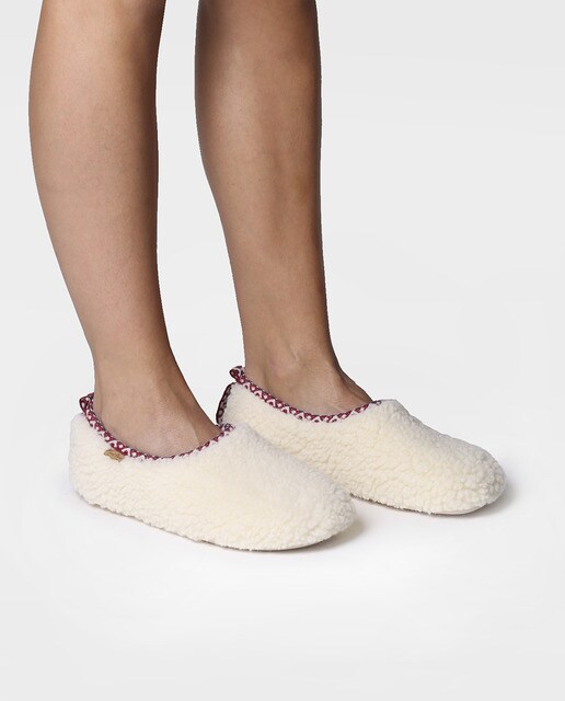Zapatillas de casa de mujer de tejido en color blanco