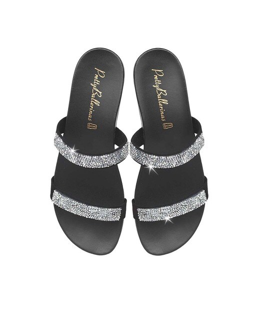 Sandalias planas de mujer Pretty Ballerinas en ante negro