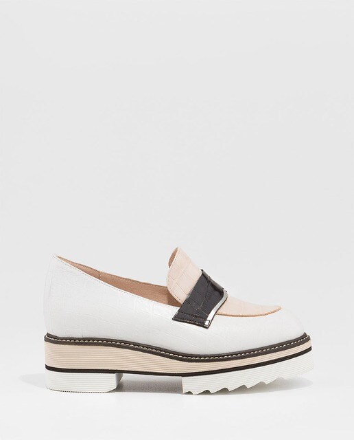 Mocasines de mujer Gadea de piel en color blanco