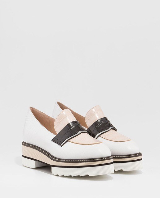 Mocasines de mujer Gadea de piel en color blanco