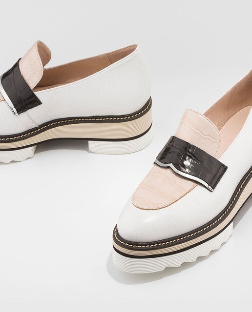 Mocasines de mujer Gadea de piel en color blanco