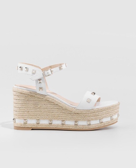 Sandalias de cuña de mujer Lodi con suela de yute en color blanco