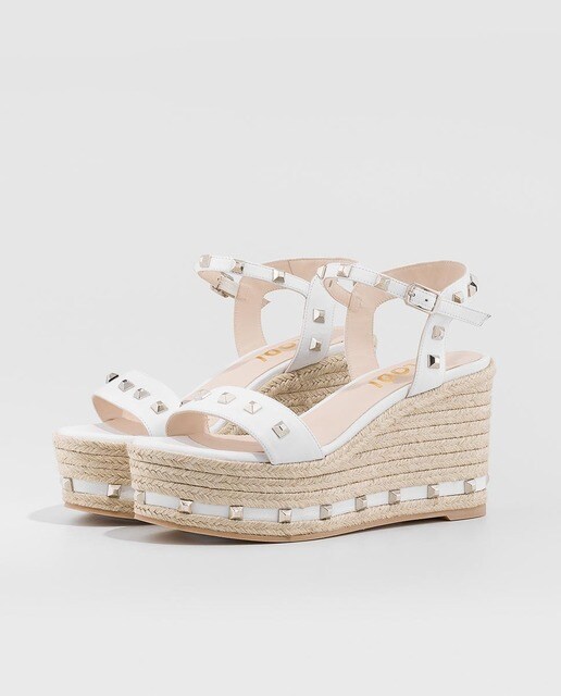 Sandalias de cuña de mujer Lodi con suela de yute en color blanco