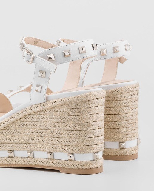 Sandalias de cuña de mujer Lodi con suela de yute en color blanco