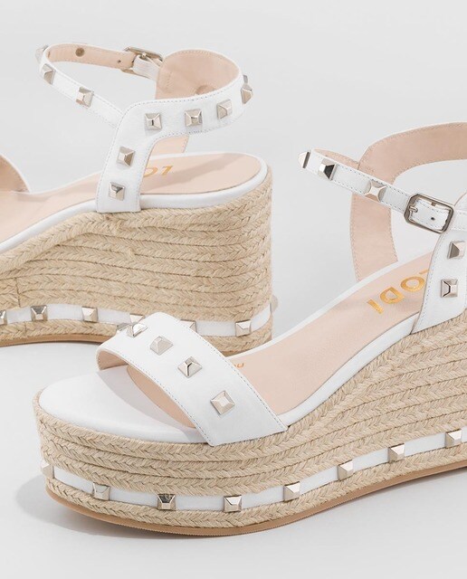 Sandalias de cuña de mujer Lodi con suela de yute en color blanco