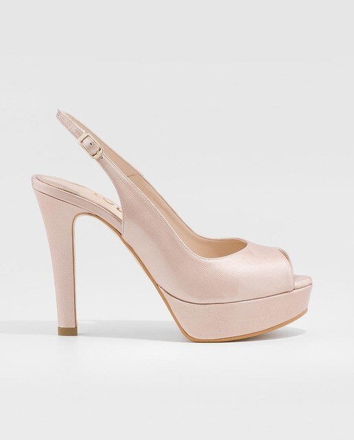 Peep toes de mujer Lodi de piel en color beige