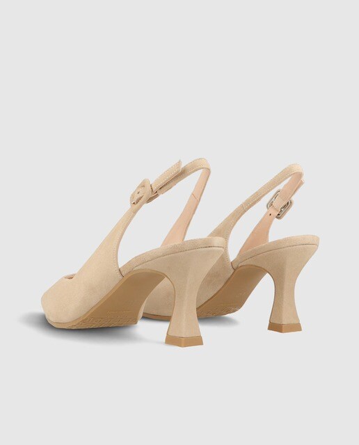 Zapatos de salón de mujer Lodi destalonados en ante de color beige