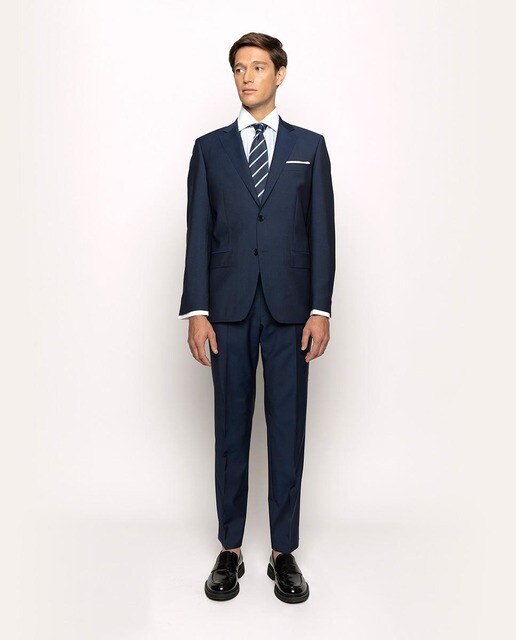 Traje de hombre regular liso en azul marino
