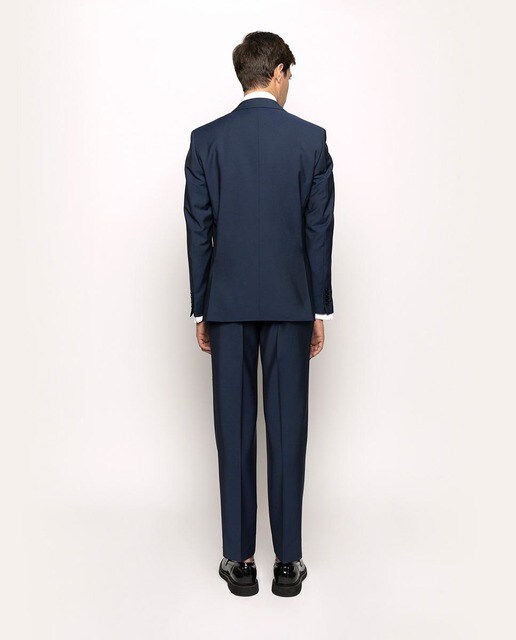 Traje de hombre regular liso en azul marino