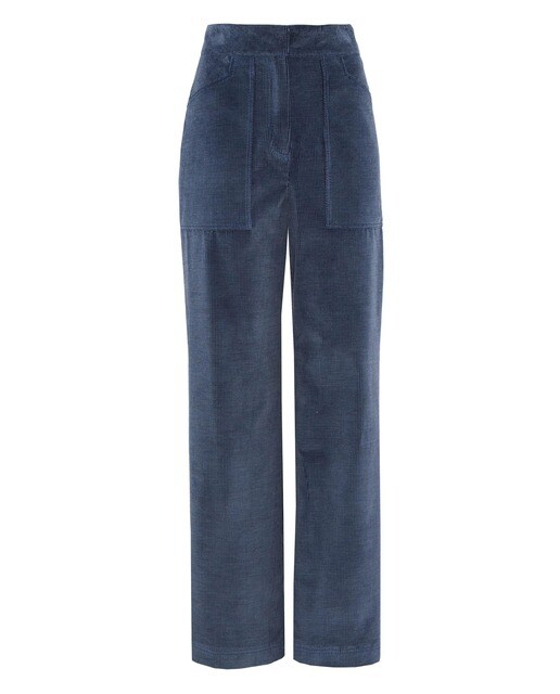 Pantalón recto de mujer de pana de tiro alto