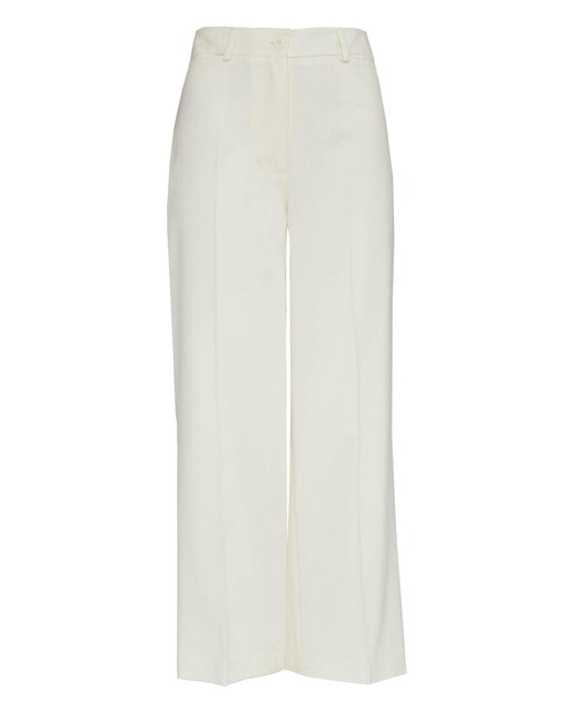 Pantalón recto de mujer de algodón de tiro alto