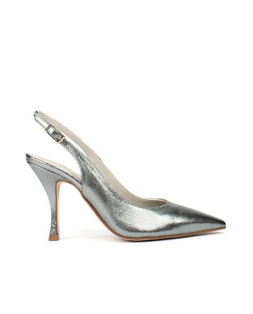 Zapatos de salón de mujer de Pedro Miralles de napa color plata