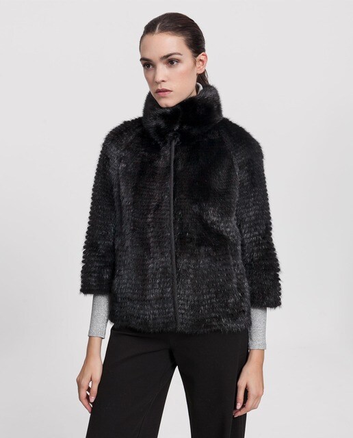 Chaqueta de mujer Saint Germain reversible de visón en color negro