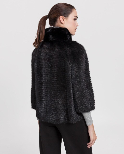 Chaqueta de mujer Saint Germain reversible de visón en color negro