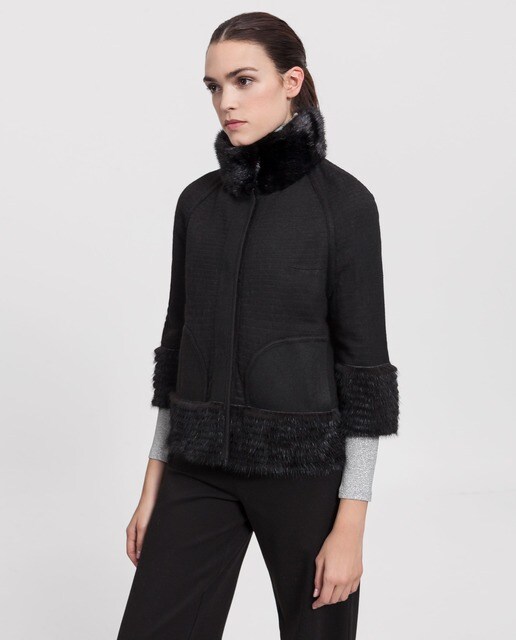 Chaqueta de mujer Saint Germain reversible de visón en color negro