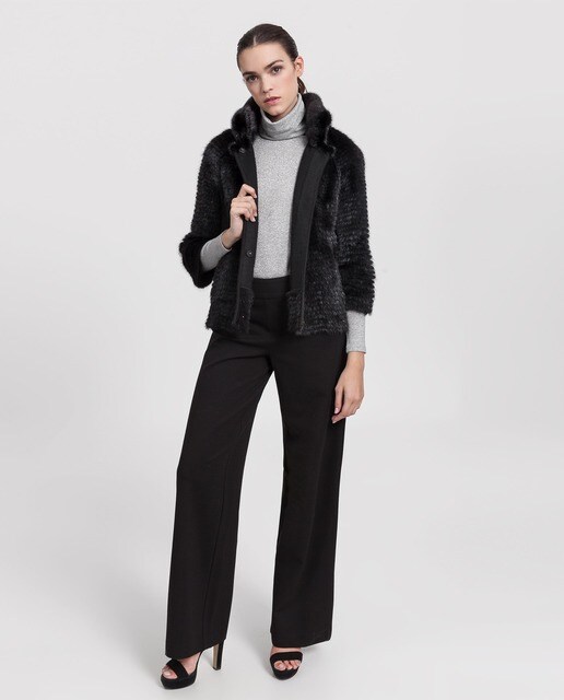 Chaqueta de mujer Saint Germain reversible de visón en color negro