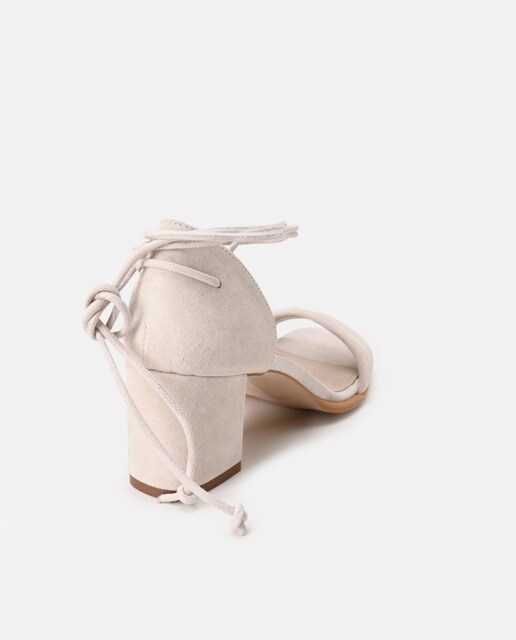 Sandalias de tacón de mujer Alohas Dakota de ante en color blanco