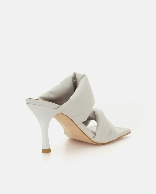 Sandalias de tacón de mujer Alohas Twist Strap de cuero en color blanco