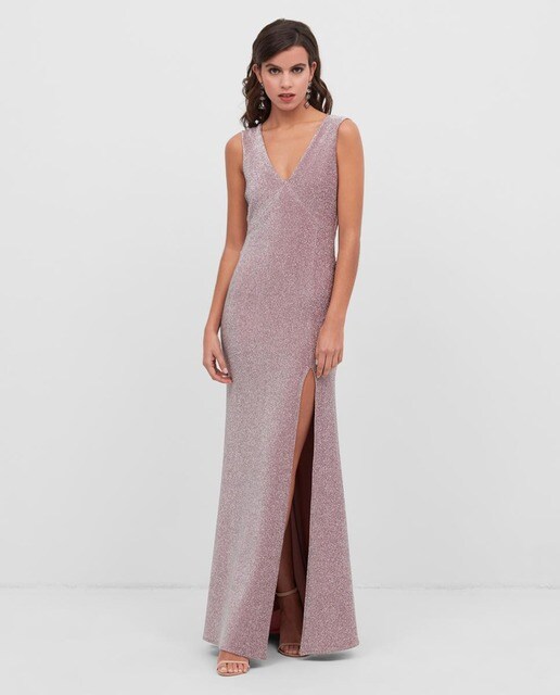 Vestido largo con lurex