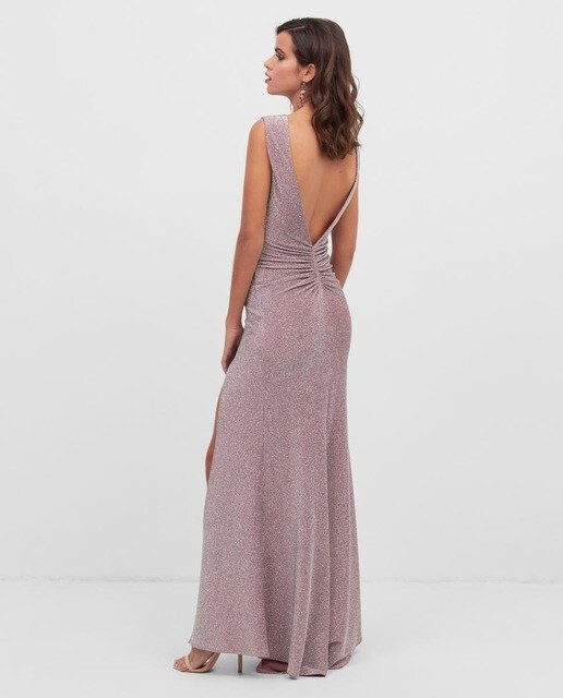 Vestido largo con lurex