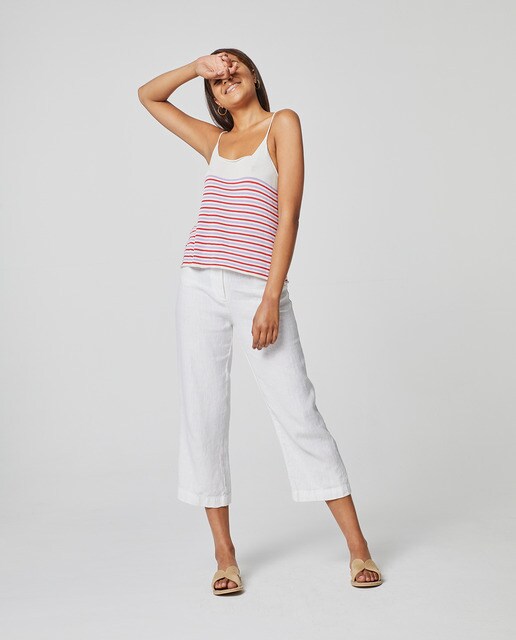Top de mujer de punto con rayas horizontales