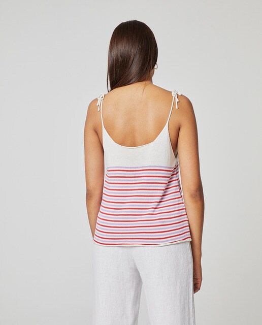 Top de mujer de punto con rayas horizontales