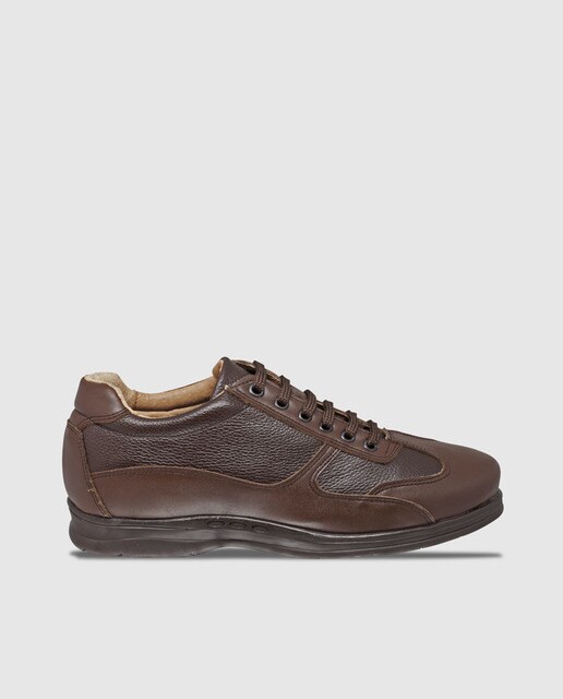 Zapatos de cordones de hombre con alza Masaltos de piel en marrón