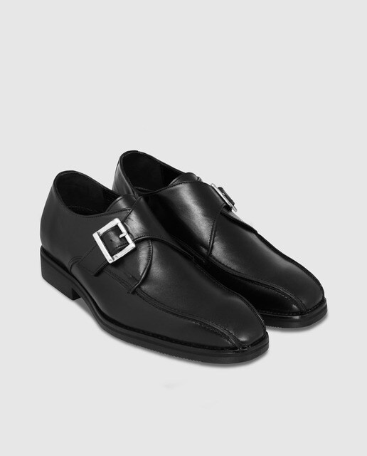 Bluchers de hombre con alza Masaltos de piel con cierre de hebilla