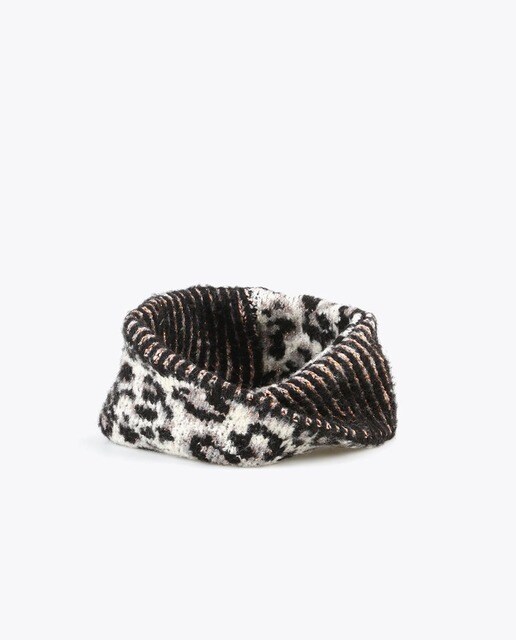 Turbante de mujer Lola Casademunt de punto con estampado animal print