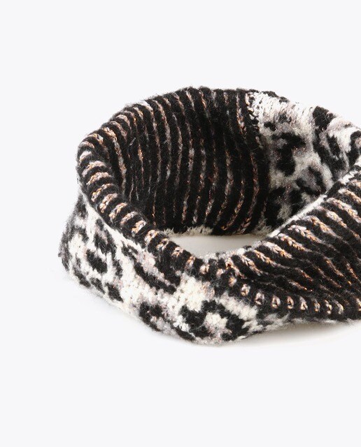 Turbante de mujer Lola Casademunt de punto con estampado animal print