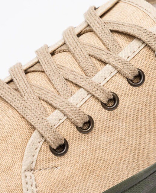 Zapatillas de lona de mujer ecológicas de piqué lavado en camel