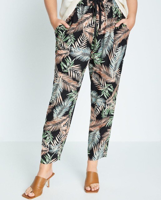 Pantalón ancho de mujer talla grande tipo baggy estampado