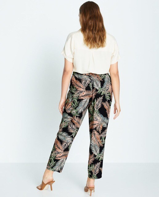 Pantalón ancho de mujer talla grande tipo baggy estampado