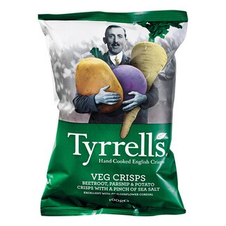 Tyrrell's Vegetais Fritos Beterraba e Batata embalagem 100 g