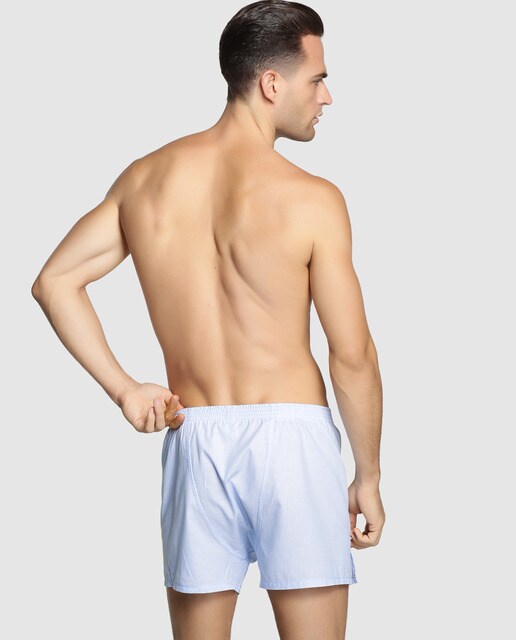 Boxer de tela de hombre azul