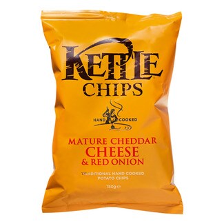 Kettle Batatas Fritas com Queijo Cheddar embalagem 150 g