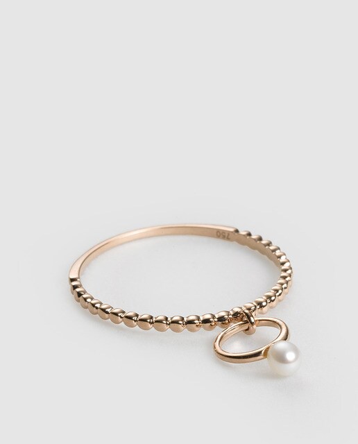 Anillo El Corte Inglés Tiny Treasures en oro rosa y perla