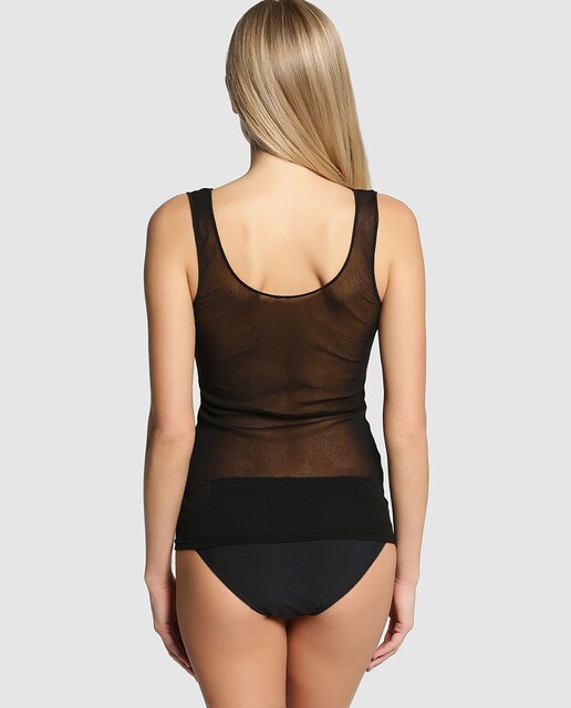 Camiseta interior con tul y puntilla de mujer Janira