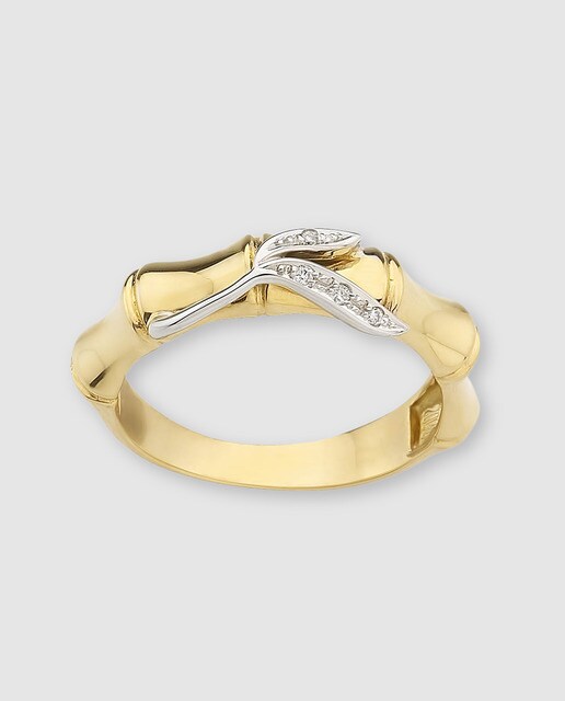Anillo mujer oro bicolor y diamantes
