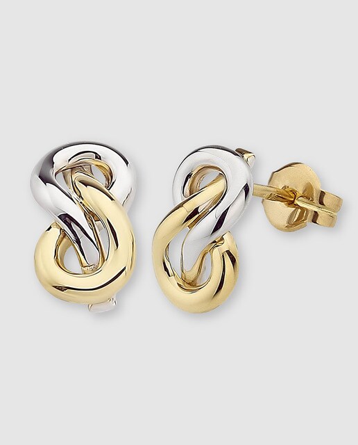 Pendientes mujer oro bicolor