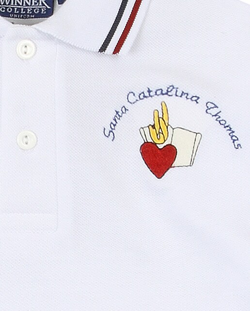 Polo de uniforme blanco