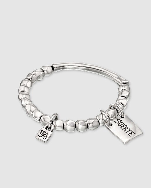 Pulsera Uno de 50 Sortuda plateada