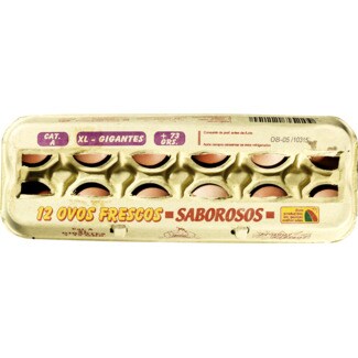 Saboroso Ovos Classe XL embalagem 12 unidades