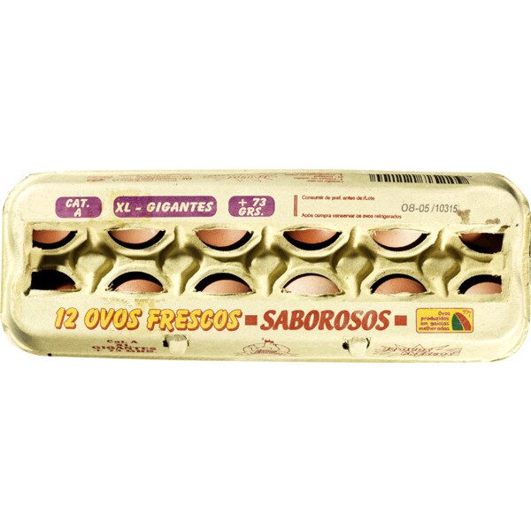 Saboroso Ovos Classe XL embalagem 12 unidades