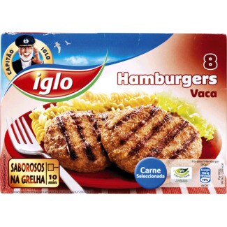 Capitão Iglo Hamburguers de Vaca 8 Unidades sem Glúten embalagem 640 g