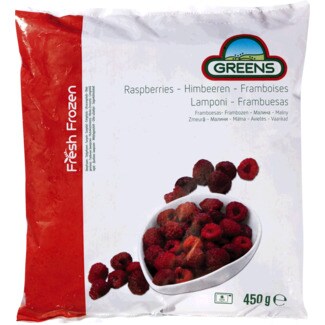 Greens Framboesas Congeladas embalagem 450 g